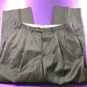 📌 Dark Blue with Pinstripe Classic Men Dress Pants